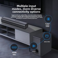 Système audio mural transfrontalier Echo 5.1 Surround avec caisson de basses puissant et 6 haut-parleurs en métal pour cinéma maison et salon