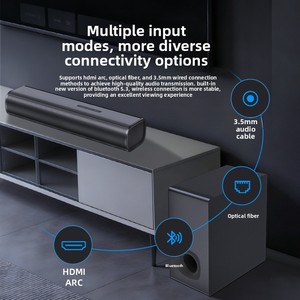 Système audio mural transfrontalier Echo 5.1 Surround avec caisson de basses puissant et 6 haut-parleurs en métal pour cinéma maison et salon - Product Image 4