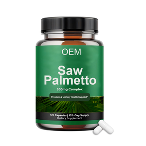 300mg tiêu chuẩn <span class=keywords><strong>Saw</strong></span> <span class=keywords><strong>Palmetto</strong></span> chiết xuất hiệu lực 20:1 với 40% axit béo 120 viên nang thuần chay cho sức khỏe tuyến tiền liệt Trưởng Thành - Product Image 1