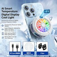 Enfriador Magnético para Teléfono con Semiconductor, 3 Velocidades, Luz RGB, Clip/Succión, Bajo Ruido, Enfriamiento Rápido para Juegos y Transmisiones en Vivo
