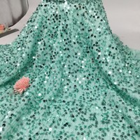 Tissu en tulle pailleté brillant 5MM à prix avantageux, tissu brodé de sequins colorés pour robes de mariée pour femmes et filles