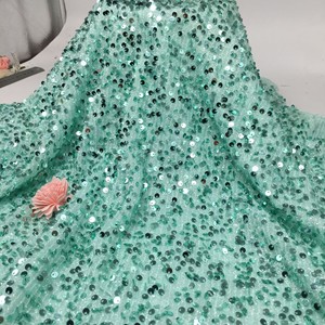 Vải lưới sequin bóng 5MM giá tốt, chất liệu vải sequin thêu nhiều màu sắc dành cho váy cưới nữ và bé gái - Product Image 6