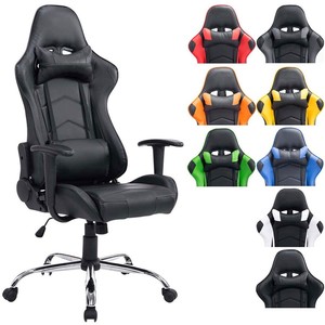 Chaise de bureau ergonomique pour adultes Cadeira <span class=keywords><strong>Gamer</strong></span> en cuir PU de qualité supérieure de style course, logo noir, 330 lb - Product Image 1