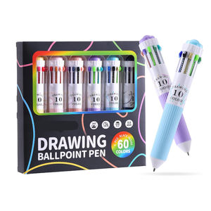 Stylo à bille rechargeable de 0.8mm, 10 couleurs, pour étudiants et adultes, cadeau - Product Image 1