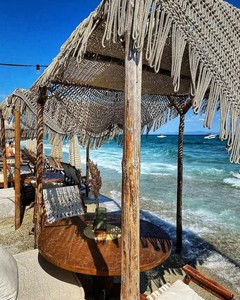Couverture de soleil Boho en <span class=keywords><strong>macramé</strong></span> faite à la main personnalisée avec frange pour la décoration de patio de jardin de plage Parasol extérieur en <span class=keywords><strong>macramé</strong></span> - Product Image 3