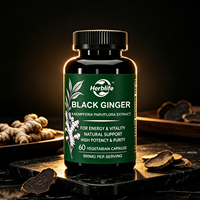 Kapsul Jahe Hitam Ekstrak Herbal Label Pribadi Grosir Pabrik OEM Suplemen Makanan Diet Kapsul Jahe Hitam