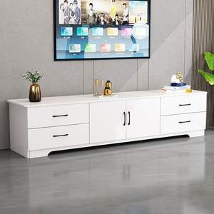 Mueble de TV de madera maciza, mueble de almacenamiento para sala de estar con cajón para prevenir el moho, 3 compartimentos - Product Image 3