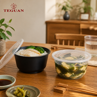 Bol en plastique jetable TeGuan de haute qualité, écologique, compatible micro-ondes, pour salade, soupe, nouilles, camping, emballage personnalisé