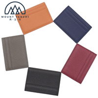 Dompet Kartu Desain Baru Berkualitas Tinggi Logo Kustom Minimalis Tipis Kulit Asli Anti RFID Tempat Kartu Kredit Bisnis