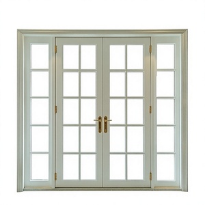 Sunnysky kualitas tinggi teras ganda kaca tempered mengilap pintu kaca aluminium pintu Prancis untuk pintu masuk eksterior - Product Image 1