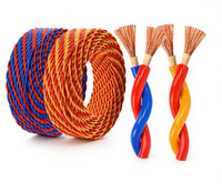 Fil carré torsadé en cuivre pur, résistant au feu, pour lampe, fil flexible d'alimentation