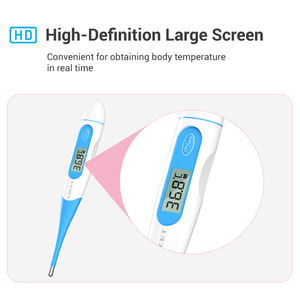 เทอร์โมมิเตอร์อิเล็กทรอนิกส์แบบงอได้ OEM รูปทรงตามหลักสรีรศาสตร์ ใช้งานได้หลากหลาย พกพาสะดวก - Product Image 4