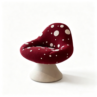 Fauteuil lounge en forme de champignon, canapé individuel moderne et minimaliste à pois, chaise de balcon bordeaux pour salon, tabouret de maquillage élégant