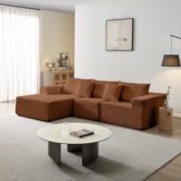Sofá Seccional Modular en Forma de U de Tela Verde, Sofá Comprimido para Sala de Estar, Juego de Sofás Envasados al Vacío, Sofás de Compresión
