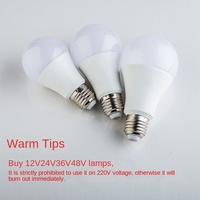 Basse Tension DC 12v 24v 48v LED Gradation Ampoule A19 A60 Lumière En Aluminium Corps En Plastique E27 E26 B22 Lampe De Base pour Ferme De Volaille Entrepôt