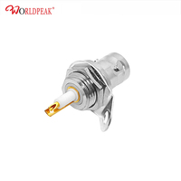 Conector RF Triaxial BNC hembra Jack mamparo conectores de cable de soldadura Triax TR BNC convertidor de montaje en panel