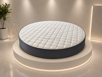 Matelas rond de luxe 200x200cm en tissu de bambou, matelas en latex, système de soutien à ressorts en acier, mousse haute densité, matelas de lit d'hôtel