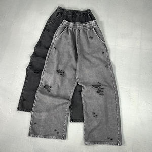 420G Heavyweight Snow Wash Vintage 2025 Cutout Decay Pantalones largos desgastados - Product Image 3