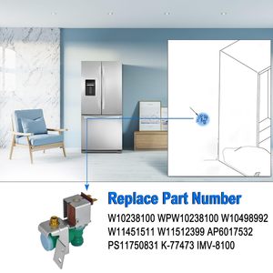 W10238100 Valve d'entrée d'eau pour <span class=keywords><strong>réfrigérateur</strong></span>, compatible avec le <span class=keywords><strong>réfrigérateur</strong></span> Whirlpool <span class=keywords><strong>Kitchen</strong></span>-<span class=keywords><strong>Aid</strong></span> Ken-more WPW10238100 W10498992 - Product Image 5