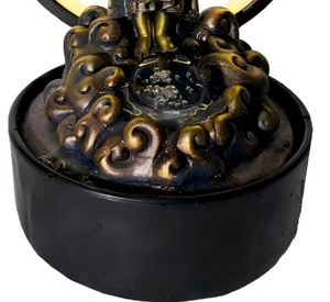 Fontaine d'eau intérieure de bureau avec cascade et lumière LED, statue religieuse, décoration aquatique - Product Image 6