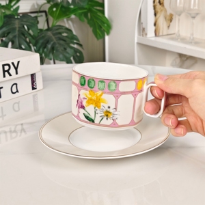 Flower Series Afternoon Tea Bone China Tea <b>Cup</b> Set <b>Reusable</b> Luxury Modern Home Office Wedding Gift - Product Image 6