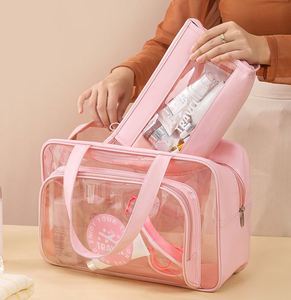 PVC Portable Waterproof Fashion Waterproof Transparent PVC Cosmetics Storage & Shopping <b>Bag</b> - Product Image 3