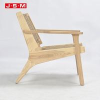 Luxus Japan Designer Holz Single Kunstleder Garten Outdoor Freizeit Stühle Sessel