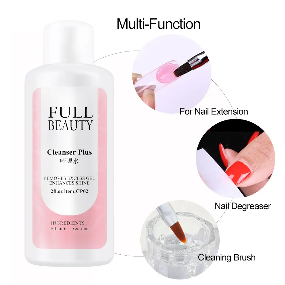Nail polish remover liquid cleanser plus nails brush slip solution quick dry extension building gel acrylic nail cleanser liquid