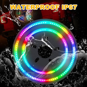 2 phares de freinage RGB à Double anneau, <span class=keywords><strong>feu</strong></span> arrière LED, pour Jeep Wrangler JK 2007 — 2018 et 2018 JW JL/JLU 3e génération - Product Image 3