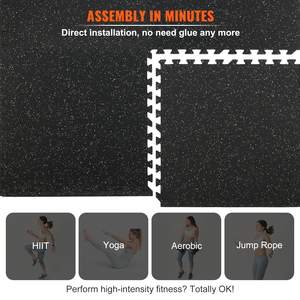 Suelo de goma antideslizante para entrenamiento de estudio Fapre, espacio de Fitness, alfombrilla de goma de 24 pulgadas para gimnasio, suelo de goma para gimnasio en casa de 0,56 ''14Mm - Product Image 6