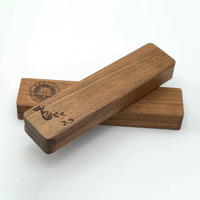 Boîte à stylos en bois de noyer gravée sur mesure, boîte cadeau en bois à couvercle rabattable pour stylo plume, emballage cadeau d'entreprise