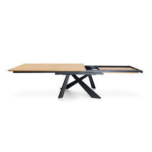 <span class=keywords><strong>Table</strong></span> à manger extensible en <span class=keywords><strong>bois</strong></span> massif de chêne de style rustique de <span class=keywords><strong>haute</strong></span> qualité pour salle à manger, restaurant - Product Image 2