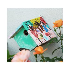 Houten Vogelhuispakketten Bulk Kunst En Ambachten Indoor Vogelhuizen Open Vogelhuisjes Houten Vogelhuisjes Diy Kids Schilderij - Product Image 1