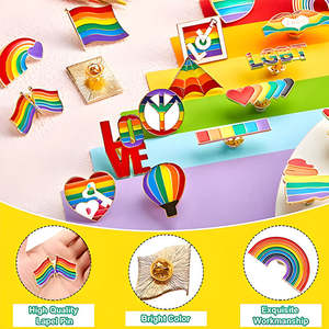 Épingles à revers en émail plaqué arc-en-ciel poli, personnalisées, tendance, bon marché, en alliage de zinc, commandes en gros, artisanat métallique promotionnel - Product Image 6