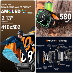 สมาร์ทวอทช์ GPS รุ่นใหม่สำหรับกิจกรรมกลางแจ้ง K72 ปี 2025 พร้อมไฟฉาย เข็มทิศ หน้าจอ AMOLED ขนาด 2.13 นิ้ว กันน้ำ 3ATM - Product Image 2