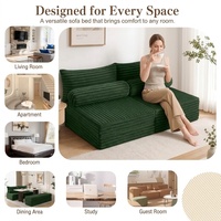 Sofá Cama Convertible de Diseño Americano MeMoreCool, Sofá Futón Plegable de 2 Plazas de Pana para Dormitorio, Sala de Estar y Espacios Pequeños