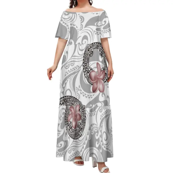2022 Polynesian Tribal Pattern Design Tie-Dye A One-Shoulder Dress Pacific Island Art Hawaii Design Evening Mermaid Dresses