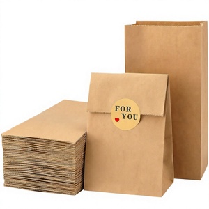 Kraft Paper Gift Bags Brown Candy <b>Favor</b> Packaging Bags with Sticker Closure for <b>Birthday</b> Party Snack - Product Image 3