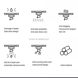 AMAXO Nouvelle grille de douche carrée en acier inoxydable SUS304 encastrée pour salle de bain, drain de sol anti-odeur, insert de carrelage, couvercle de grille invisible - Product Image 4