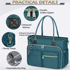 Bolsa de Mano Multifuncional para Maestros y Enfermeras, Bolsa de Mensajero para Portátil de 15.6 Pulgadas con Bolsillo Aislado para el Trabajo y Viajes - Product Image 6