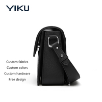 Sac Messager Homme Personnalisé Tendance Motif Croix Noir Sacs à Bandoulière en Cuir PU Luxe pour Hommes Portefeuille