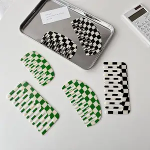 Custom Styling Checkered Acrylic Acetate Hair Comb with Logo Texture Cute Baby Detangle Wide Tooth Comb for Women Girls