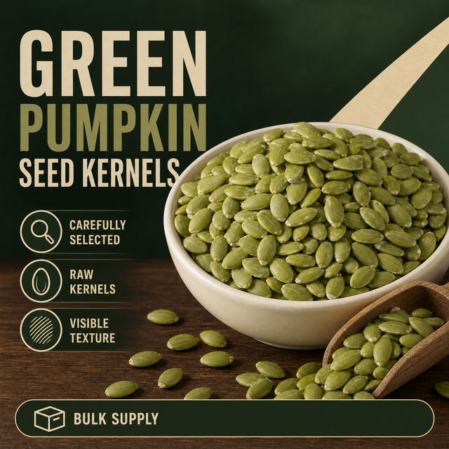 This Factory Wholesales Green Pumpkin Seeds (raw/cooked) for Export. It Also Supplies Large Quantities of Organic Pumpkin Seeds.
