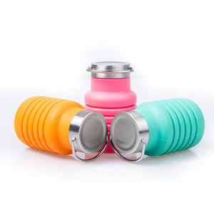 Bouteille d'eau en silicone écologique, tasse à boisson chaude en silicone, gobelet isotherme vide pour jus et lait - Product Image 6