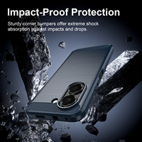 Coque arrière en TPU souple antichoc robuste en fibre de carbone avec estampage à chaud pour Honor X7E Honor 600 Smart Case