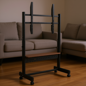 Support TV mobile robuste pour téléviseurs de 55 à 100 pouces, VESA 800x600 mm, chariot en acier avec plateau multimédia pour grands téléviseurs - Product Image 2