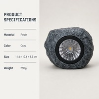 Lampes solaires d'extérieur en résine de style rustique pour la décoration de cour, lumières d'ambiance de jardin, lampes LED pour aménagement paysager