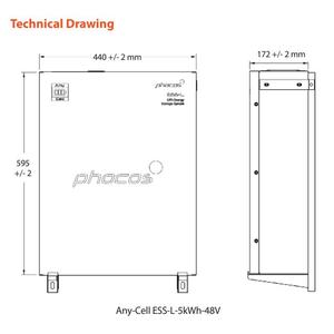 Phocos 48V 100Ah LiFePO4 Batterie 5kwh Home Power für Energie speichers ystem IP65 Schutz CAN-Kommunikation anschluss Hybrid netz - Product Image 5