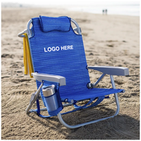 Vente en gros de chaise de plage pliante portable de luxe pour adulte pliable à plat pour camping et piscine avec logo