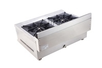 Kompor Gas Komersial Stainless Steel 2 Tungku untuk Dapur dan Meja Restoran Kapasitas 8L Daya 2500W